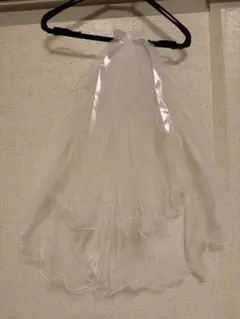 【美品】【試着のみ】ウェディングベール　リボン　パール　ベール　結婚式