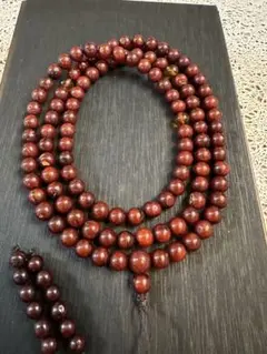 V-976 天然　本琥珀　アンバー老蝋　ネックレス　多重ブレスレット　小粒6mm