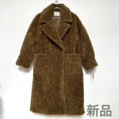 値下げ！新品★ナチュラルビューティーベーシックボアブラウンロングコートMサイズのサムネイル