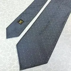 Louis Vuitton ロゴ入りブルー　シルク100% ネクタイ