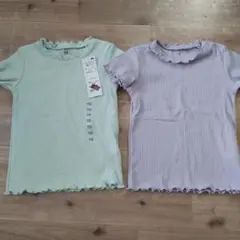 110サイズ フリル付きTシャツ 2色セット