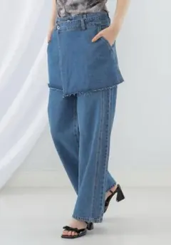 デニムスカート　セットパンツ