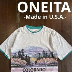USA製！【ONEITA オニータ】両面プリントTシャツ サンセガール コロラド