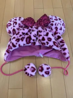 ディズニー　ミニー　ファンキャップ　ヒョウ柄