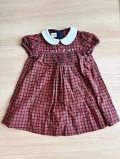 familiar チェック柄ワンピース 90cm