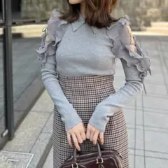 スナイデル　プリーツフリルニットプルオーバー