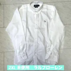 新品90sRalphLaurenホワイト ボタンダウンシャツ 17-34 2XL