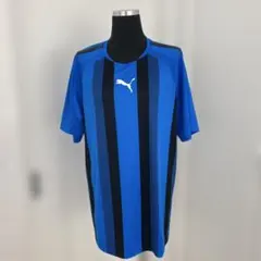 Puma スポーツ Tシャツ 青 ストライプ