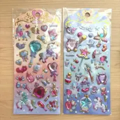 ドリーミーデコシール ２枚セット キラキラ 宝石 ユニコーン セボンスター風