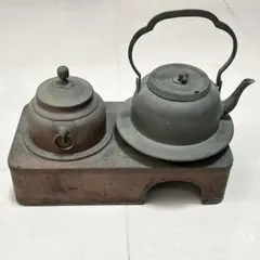 燗銅壺 骨董 酒燗器 囲炉裏 銅壺 五徳 火鉢 茶道具 銅製 野燗炉 - メルカリ