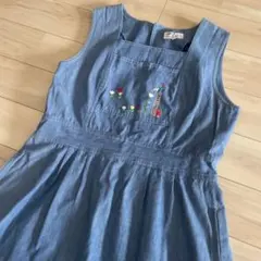 【デニム/ジャンパースカート/刺繍】