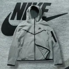 廃盤 NIKE テックフリース グレー Vライン ジップパーカー UKドリル