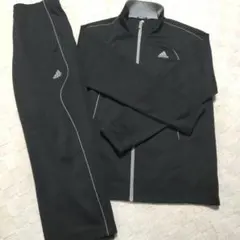 【 adidas】 ジャージ上下セット 黒L size 【CLIMALITE】のサムネイル