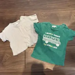 80cm 男の子まとめ売り 乗り物柄 1歳2歳 保育園着 夏服 半袖シャツ