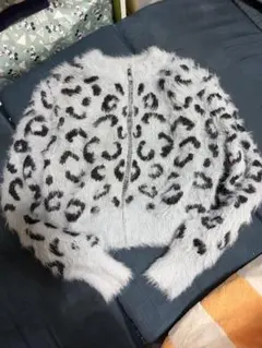 レオパード柄 シャギーニット カーディガンのサムネイル