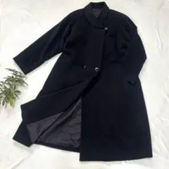 SUN ROSE サンローズ ロングコート ボタン付 ブラック ウール アンゴラ