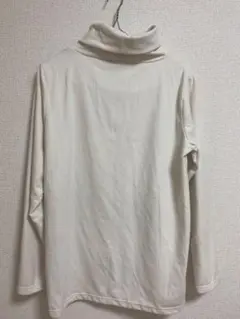 ホワイト タートルネック 長袖 トップス L