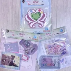 プリキュア 一番くじ H賞　ジッパーバッグ　ステッカー　G賞　ラバーコースター