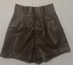 GRL ブラウン レザーショートパンツ