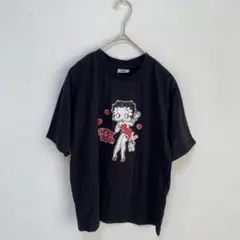 【Betty Boop/ベティ・ブープ】Tシャツ　半袖　プリント　カットソー　黒のサムネイル