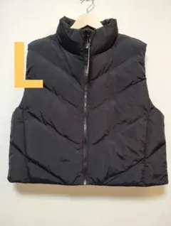 新品 UNIQLO パフテッククロップドベスト ブラック Lサイズ ユニクロ