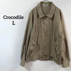 【クロコダイル 】ブルゾン カーキ スイングトップ ジャケット L 比翼　レトロのサムネイル