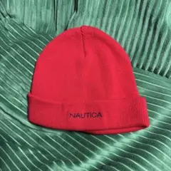 NAUTICA ニット帽 レッド