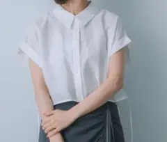 ホワイト 半袖シャツ 透け感