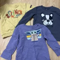 ベビー服 Tシャツセット 恐竜・スター・ウォーズ・フレンチブルドッグ　90cm