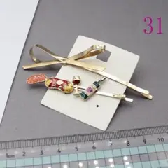 カラフルなエナメルヘアピンセット