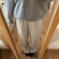 値下げしました！クリーム色 ワイドスラックス