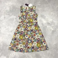 【未使用】 クレスピ リバティ柄 ワンピース 花柄 膝丈 ノースリーブ