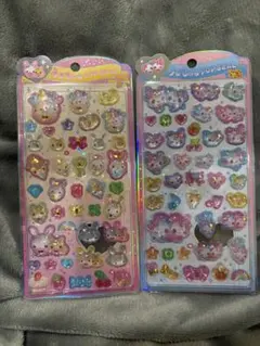 うるちゅるポップシール フワフワらびちゃん まじかるみゅーちゃん 2点まとめ売り