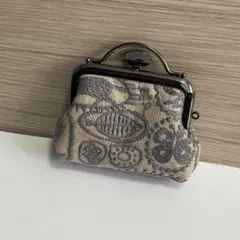 ミナペルホネン　押し口がま口　ハンドメイド　小銭入れ　jungle relief