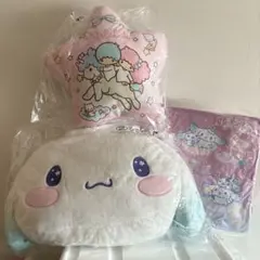 サンリオ　当たりくじ　シナモロール　リトルツインスターズ　クッション　3点セット