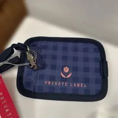 PRIVATE LABEL パスケース ポーチ ネイビー チェックのサムネイル