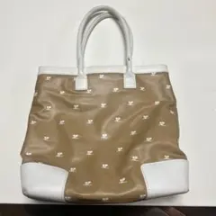 courrèges ハンドバッグ ベージュ ホワイト ロゴ総柄のサムネイル
