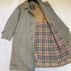 ライナー付◇Burberrys♢90sノバチェック ステンカラーコート ベージュ
