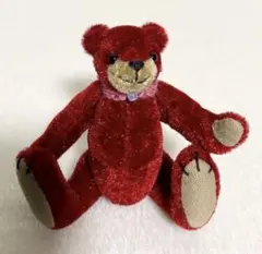 ミニ　テディベア　ぬいぐるみ　ハンドメイド　作家さん　赤色