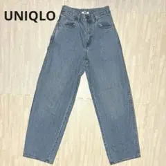【お値下げ】UNIQLO★ブルー ワイドレッグデニムジーンズ★サイズ22