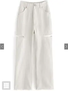 スリットダメージワイドパンツ