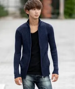 A.S.M ハイネックジップアップカーディガン