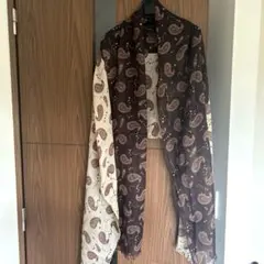 ペイズリー柄ストール ブラウン・アイボリー