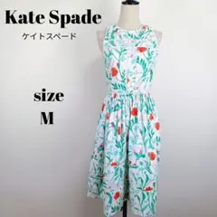 【a1807】ケイトスペード 美品 ノースリーブ ボタニカル柄 ワンピース 2