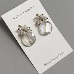 No.1494 1点のみ　クリア　大ぶり　ピアス　イヤリング　揺れる　個性的