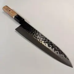 新品未使用　包丁　和包丁　切付　反りあり　切味抜群　箱付 鈴木商事 勘所切付包丁 九寸 霞 極上 水牛朴八角柄 白鞘・箱付