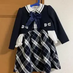 110cm フォーマル　ワンピース　女の子　ブレザー　ネイビー