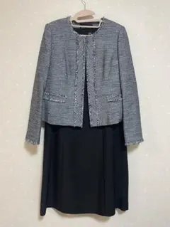 東京ソワール TOKYO SOIRツイードジャケット・ワンピースセット美品15号