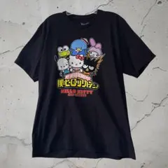 僕のヒーローアカデミア×ハローキティ コラボTシャツ 黒 Lサイズ サンリオ
