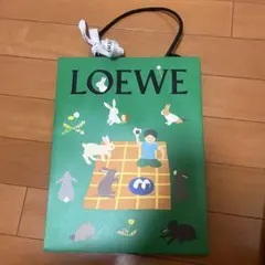 LOEWE ショップ袋 イラスト付き 緑